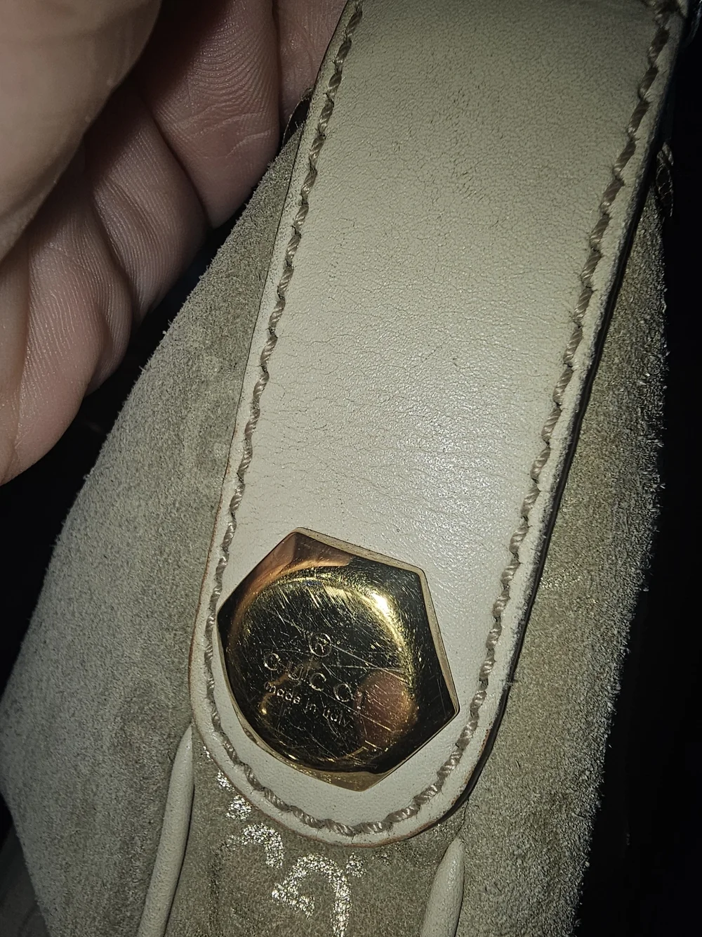 Gucci GREEN/Beige Suede GG Monogram Hobo Bag Limited Edition